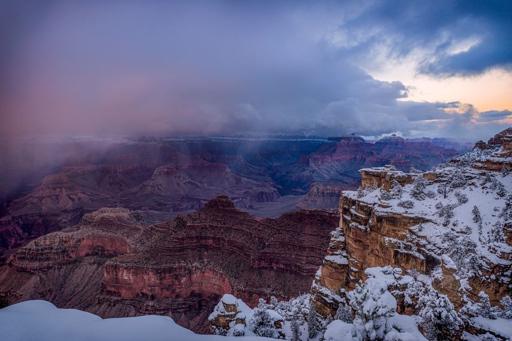 Sunset Snowstorm - Grand Canyon Winter Photography