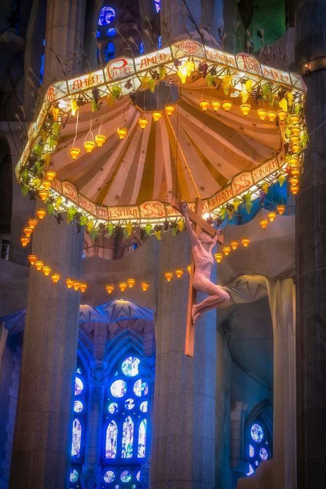 La Sagrada Familia Canopy - Illuminated Photography