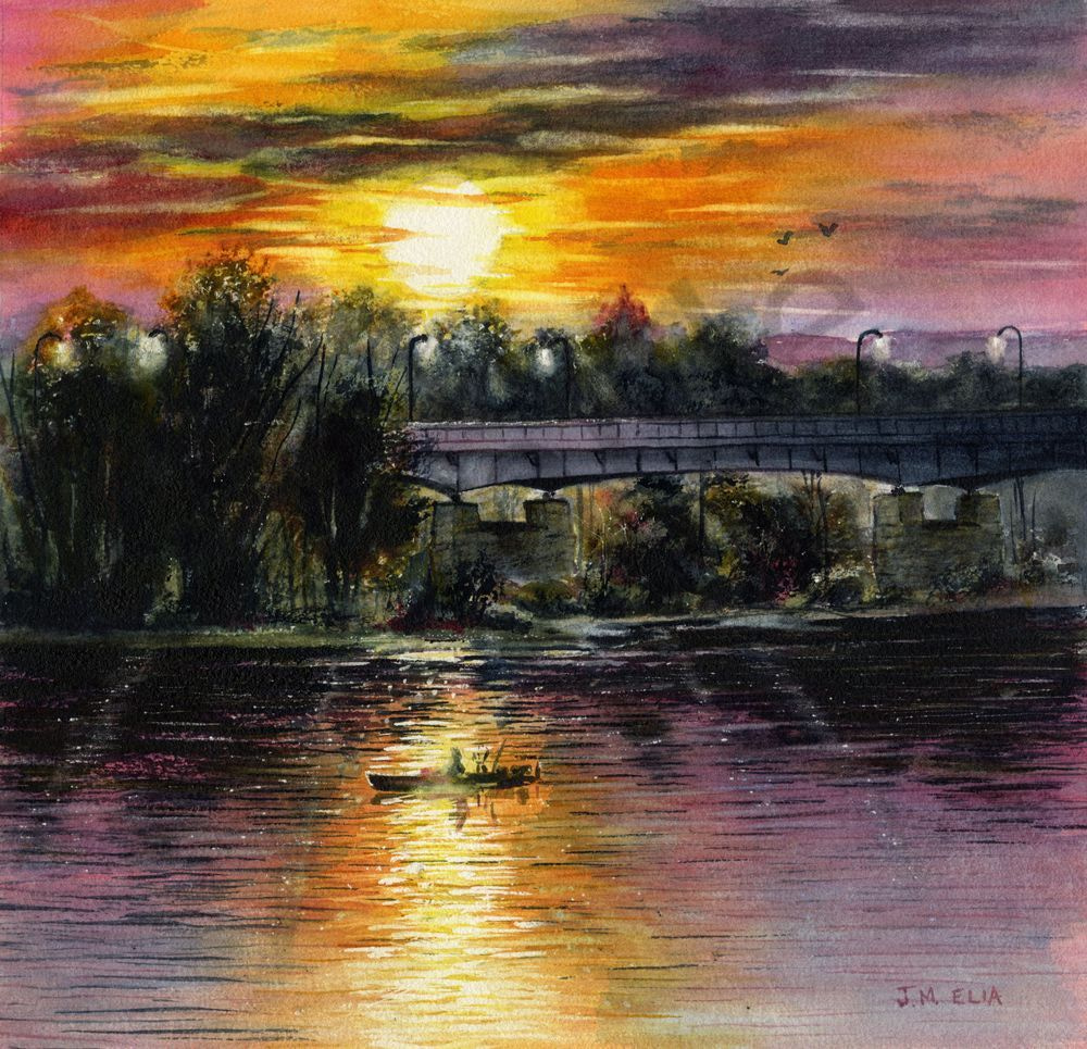 In The Path Of Light : Susquehanna River At Sunset Art | Artistry By Night