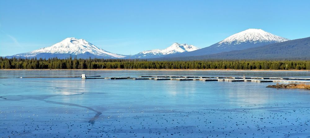 Frozen Crane Prairie   Sisters And Mt. Bachelor Photography Art | InYourBackyard