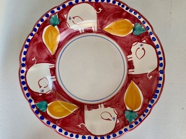 Solimene Vietri Italian Ceramic Pig Pasta And Dinnerware 6 Pieces