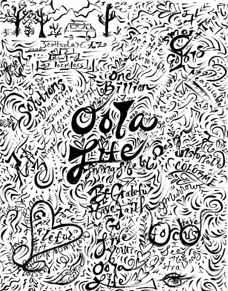 Oola - Live life by design, not by default, coloring goal setting graphic recording