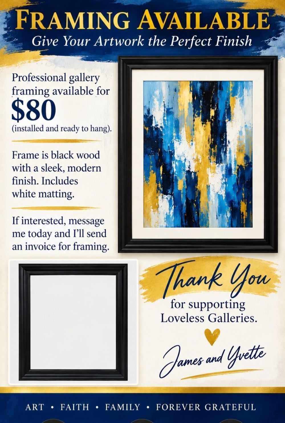 Professional Framing Available from Loveless Galleries