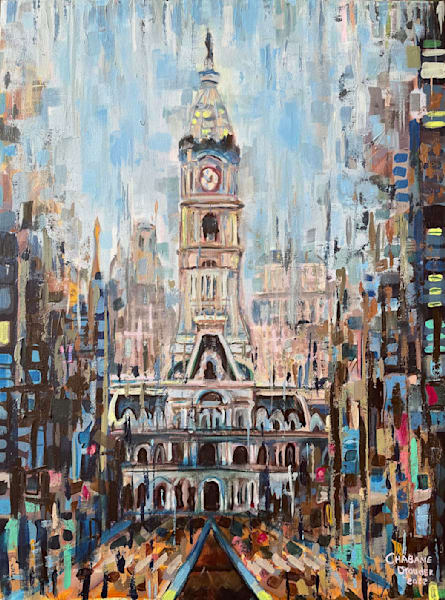 shop art , chabane djouder, prints, originals, city hall Philadelphia, impressionism,   