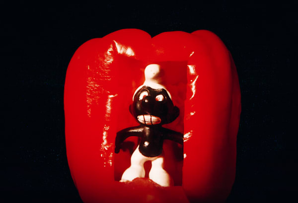 Who's Disturbing Me? (Smurf In Red Pepper) Photography Art | Andreas Bromba