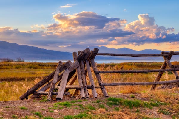 Fence Beside Utah Lake, Provo, Utah