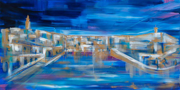 blue, abstract, kotel, judaic, art