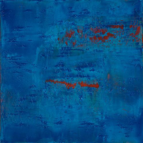 Spring Nebula – Blue Abstract Oil Painting by Gregory Logan Dunn