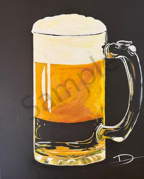 Cheers to Beer! Vibrant Amber Beer Artwork