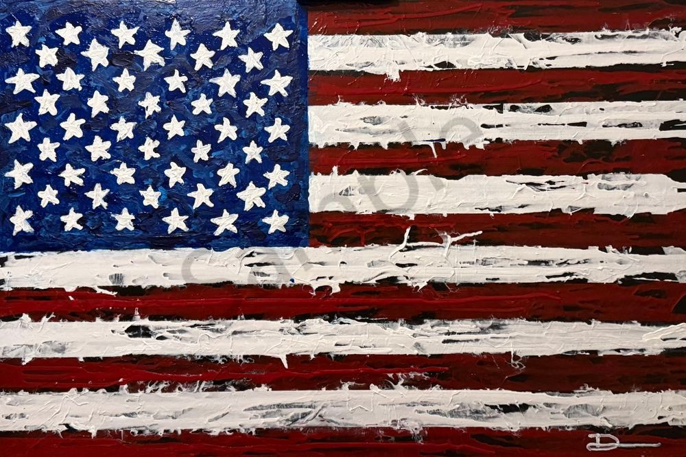 Vibrant Freedom - Textured American Flag Artwork