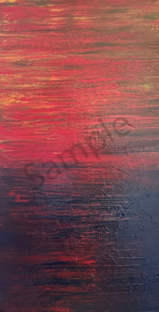 Crimson Horizon - Vibrant Abstract Artwork