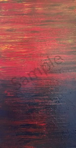 Crimson Horizon - Vibrant Abstract Artwork