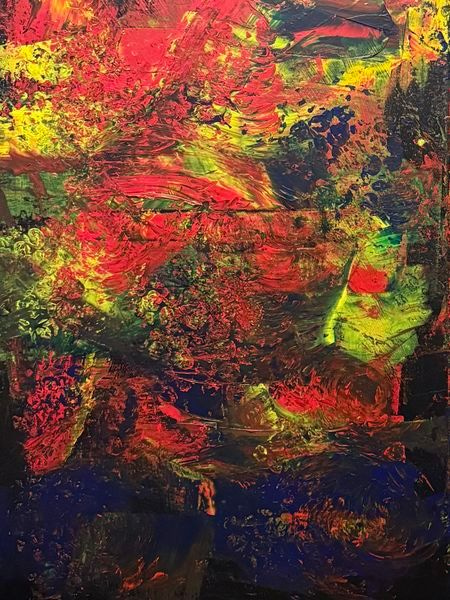 Fiery Fusion - Vibrant Abstract Painting for Modern Decor