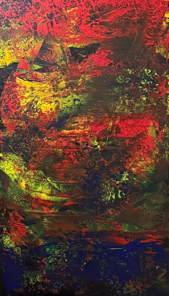 Fiery Chaos - Vibrant Abstract Painting for Bold Spaces