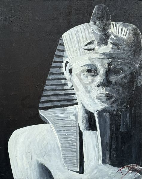 Pharaoh's Legacy - Monochrome Egyptian Sculpture