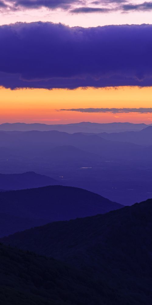 Craggy Purple Sunset Tych 3 Art | McClean Photography