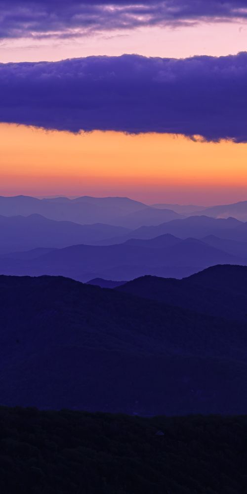 Craggy Purple Sunset Tych 1 Art | McClean Photography