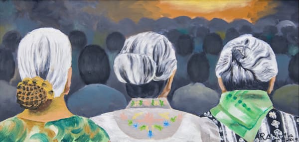 3 Grandmas At Church Art | Paintings by Rolly Abarilla