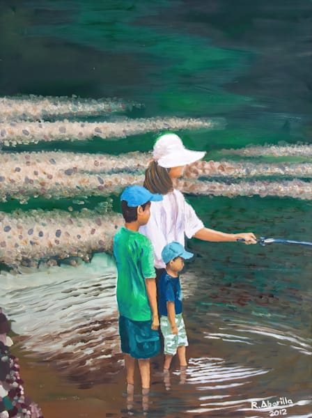 Family Fishing Art | Paintings by Rolly Abarilla