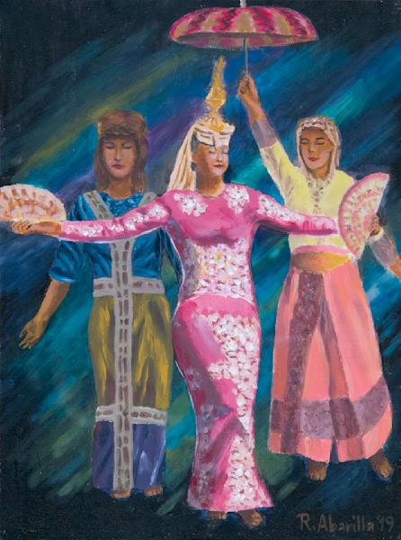 Filipina Dancers Art | Paintings by Rolly Abarilla