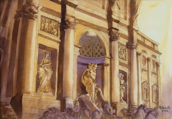 Trevi Fountain Art | Paintings by Rolly Abarilla