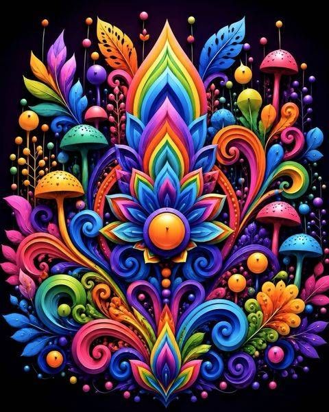 Rainbow Grove | Colorful Botanical Fantasy Art Print | Eye Ignite
