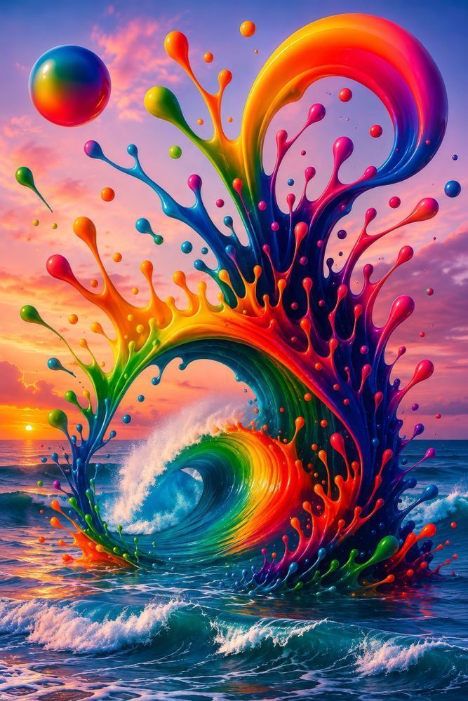 The Wave That Dreamed | Rainbow Ocean Wall Art by Eye Ignite 