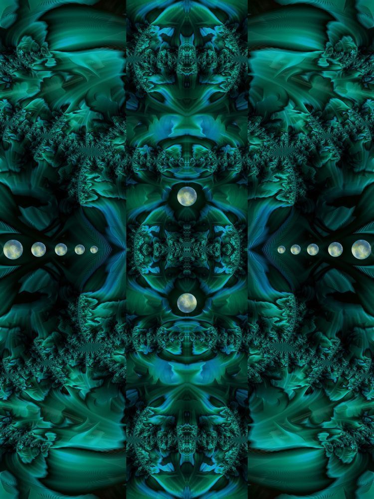 Return Inward Fractal Art Print… Green Spiritual Abstract Wall Art
