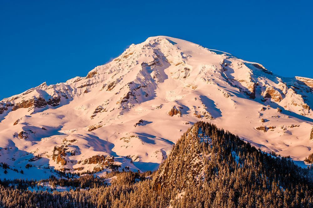 Winter on Mount Rainier, Washington, 2017