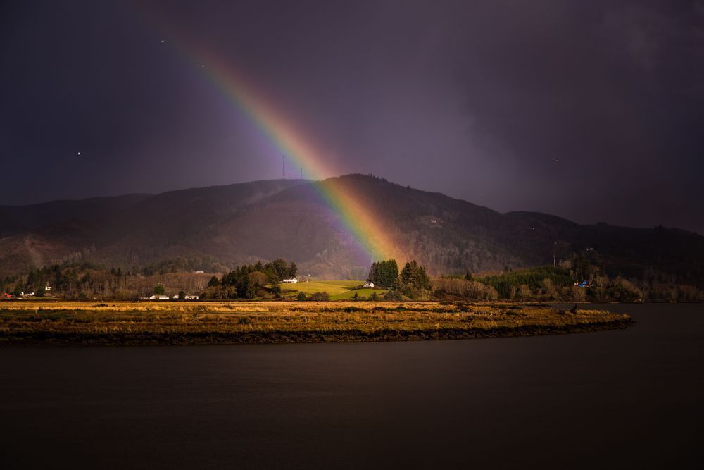 Autumn Rainbow Over the Willapa, South Bend, Washington, 2018