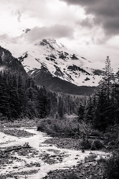 Mt Rainier and White River on a Cloudy Day, Washington, 2014