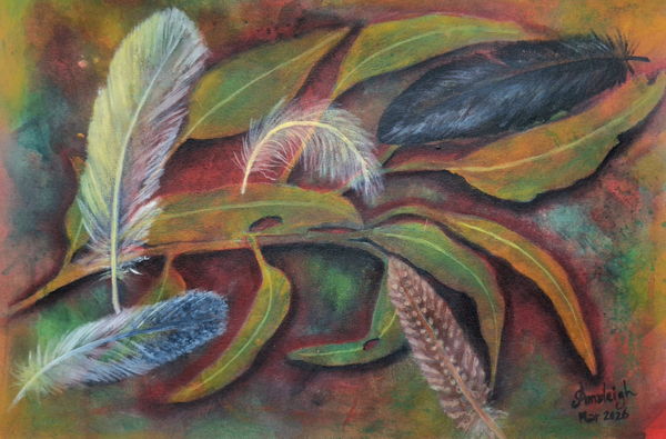 Feathers And Leaves Art | Amaleigh Art