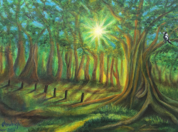 Sunlit Afternoon In The Park Art | Amaleigh Art