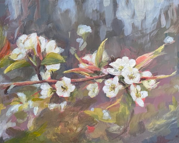 Pear Blossoms Original Painting Art | Dana Uzwiak Art