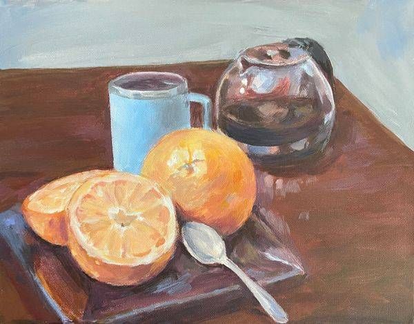 Morning Still Life With Coffee Art | Dana Uzwiak Art
