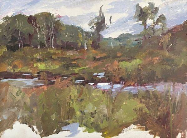 Wetland Impression At Summer's End Art | Dana Uzwiak Art