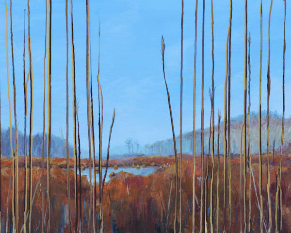 Lifting Fog Over Spring Marsh Original Painting Art | Dana Uzwiak Art