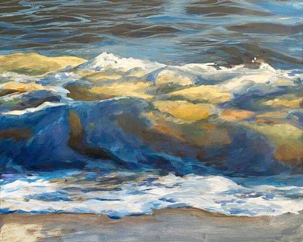 Golden Glow Wave Art | Dana Uzwiak Art
