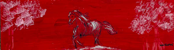 Confidence of a Crimson Colt – Bold Acrylic Horse Art for Small Spaces & Apartments | Modern Wall Art

