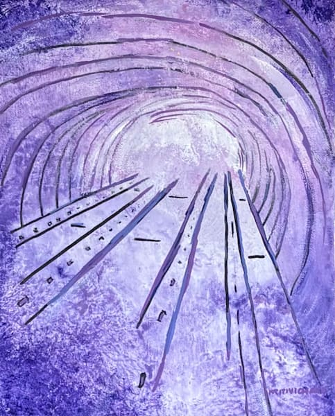 Light at the End of the Tunnel – Acrylic Small Space & Apartment Art | Dupont Metro DC Urban Painting for Modern Decor

