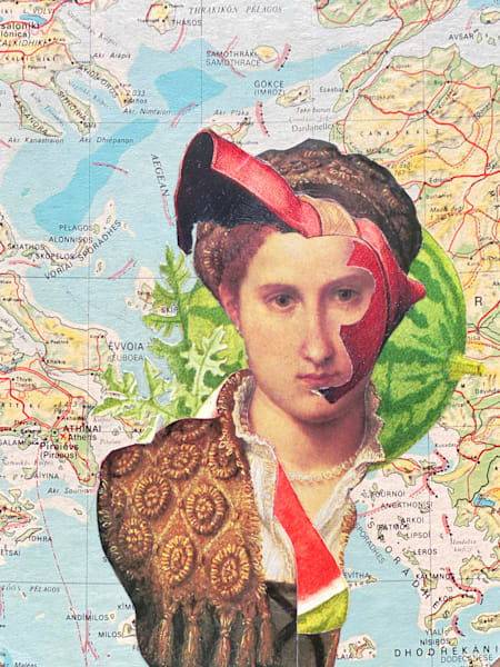 Watermelon Woman – Playful Food-Themed Collage