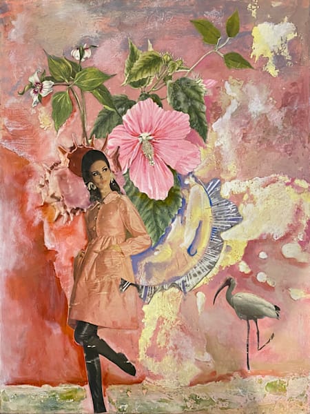 Wonderful Wisteria – Botanical Mixed Media Collage