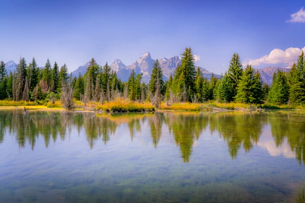 Snake River Morning Mirror — A Quiet Band Of Water And Cloud Brushed Peaks Photography Art | Harry Beugelink Photography