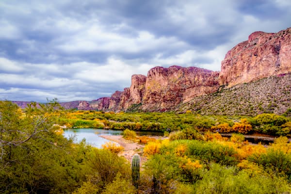 Salt River In Autumn Light — A Quiet Meeting Of Desert Cliffs And Reflective Water Photography Art | Harry Beugelink Photography