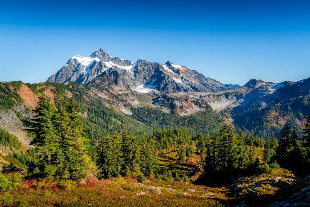Mount Shuksan — A Quiet Summit Held In Clear Blue Light And Fall Colors Photography Art | Harry Beugelink Photography