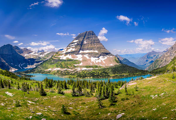 Blue Above, Green Below — Hidden Lake’s Calm In Glacier Photography Art | Harry Beugelink Photography