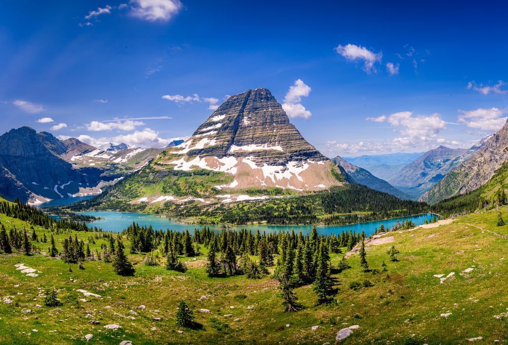 Blue Above, Green Below — Hidden Lake’s Calm In Glacier Photography Art | Harry Beugelink Photography