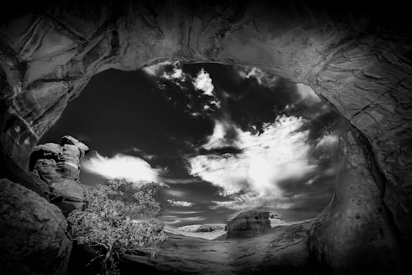 Broken Arch in Arches National Park in BW