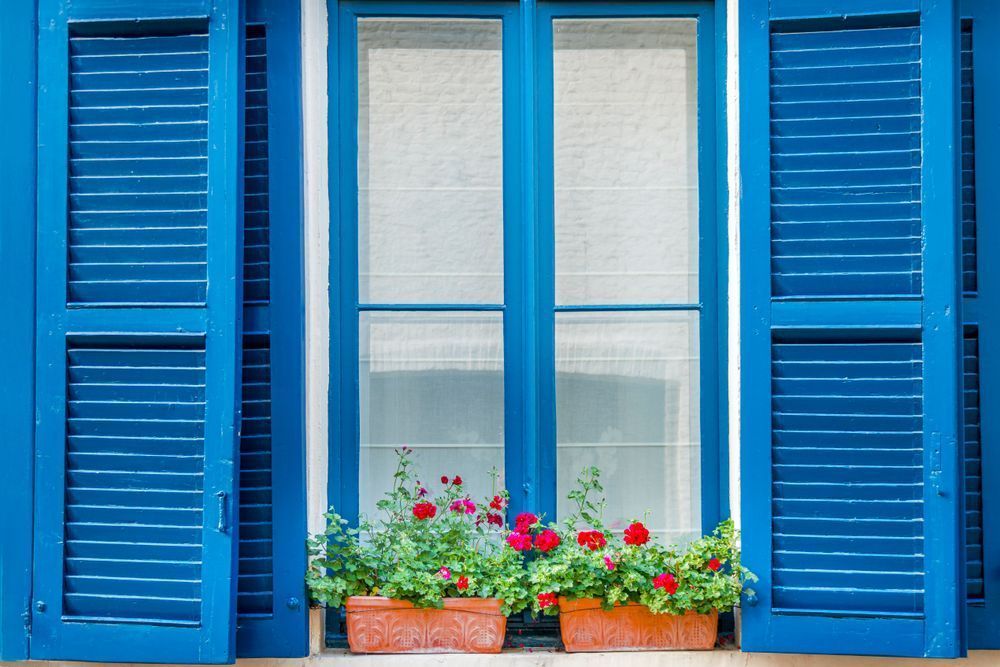 Window and Shutters of a Historic House in Bruges, Belgium