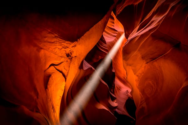 Antelope Canyon Sunray — A Quiet Beam Through Sculpted Sandstone Photography Art | Harry Beugelink Photography
